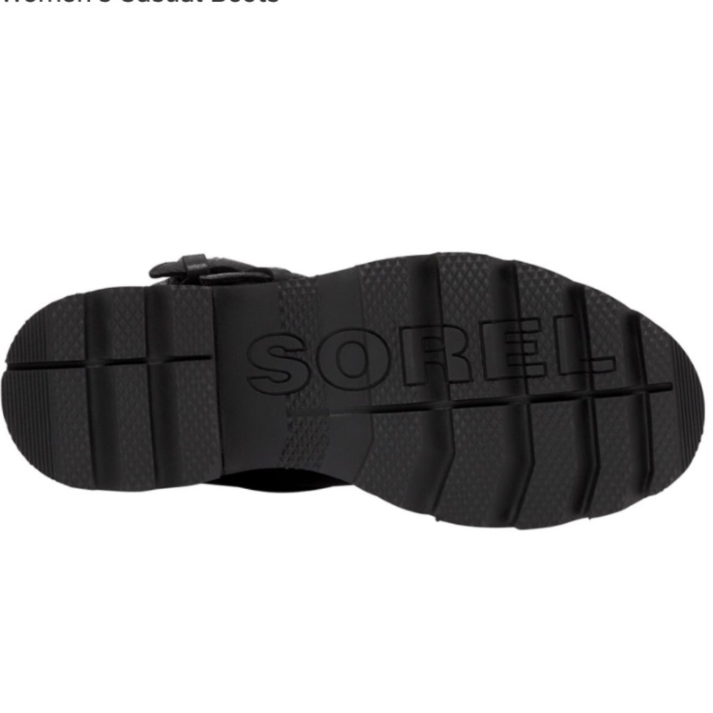 Sorel Lennox Waterproof Combat Moto Boots Cozy Shearling Fur Lined Size 9 Black - Picture 14 of 16